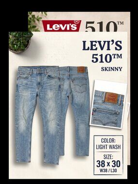 Levi's 510 Skinny Jeans Light Wash 38x30
